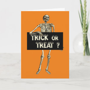 Oude Halloween snoep of leven skelet Kaart