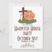Oude Halloween Spoken Huis Pompoen Kaart (Voorkant)