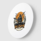 Oude Halloween Spoken Huis Vectorontwerp_1 Grote Klok (Hoek)