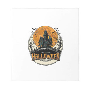 Oude Halloween Spoken Huis Vectorontwerp_1 Notitieblok
