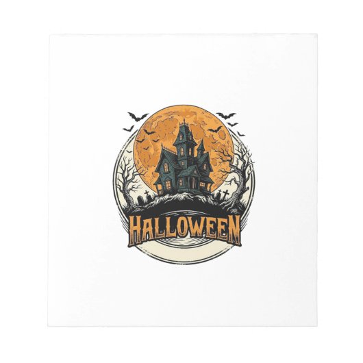 Oude Halloween Spoken Huis Vectorontwerp_1 Notitieblok (Voorkant)