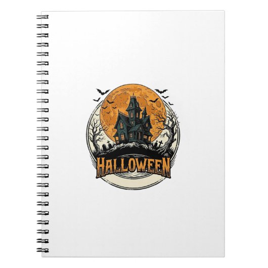 Oude Halloween Spoken Huis Vectorontwerp_1 Notitieboek (Voorkant)