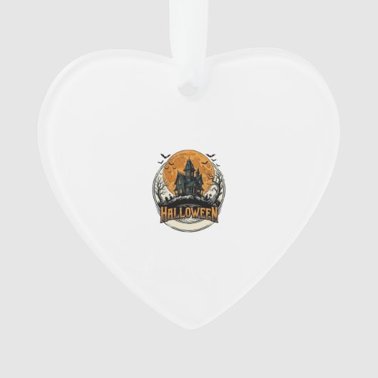 Oude Halloween Spoken Huis Vectorontwerp_1 Ornament (voorkant)