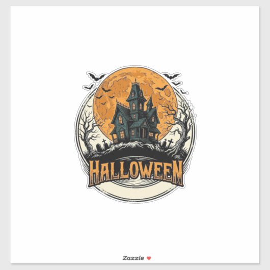 Oude Halloween Spoken Huis Vectorontwerp_1 Sticker (Vel)