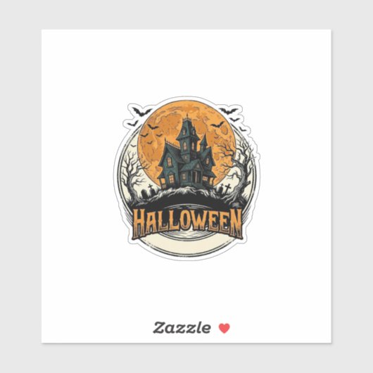 Oude Halloween Spoken Huis Vectorontwerp_1 Sticker (Vel)