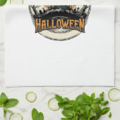 Oude Halloween Spoken Huis Vectorontwerp_1 Theedoek (Gevouwen)