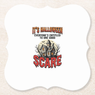 Oude Halloween Spoken Huis Verschrikking T-shirt O Kartonnen Onderzetters