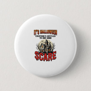 Oude Halloween Spoken Huis Verschrikking T-shirt O Ronde Button 5,7 Cm