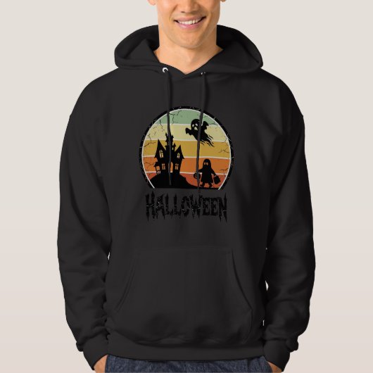 Oude Halloween Spoken Huis Zonsondergang Shirt Ont (Voorkant)
