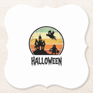 Oude Halloween Spoken Huis Zonsondergang Shirt Ont Kartonnen Onderzetters