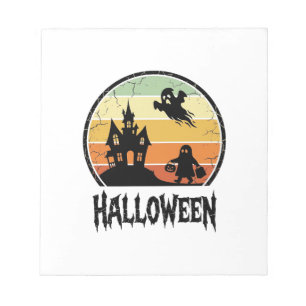 Oude Halloween Spoken Huis Zonsondergang Shirt Ont Notitieblok