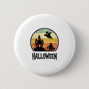 Oude Halloween Spoken Huis Zonsondergang Shirt Ont Ronde Button 5,7 Cm