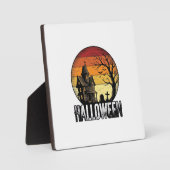 Oude Halloween Spoken Huis Zonsondergang Vector Ku Fotoplaat (Voorkant)