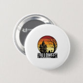 Oude Halloween Spoken Huis Zonsondergang Vector Ku Ronde Button 5,7 Cm (Voorkant /achterkant)