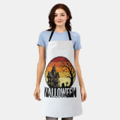 Oude Halloween Spoken Huis Zonsondergang Vector Ku Schort (Gedragen)