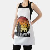 Oude Halloween Spoken Huis Zonsondergang Vector Ku Schort (Insitu)