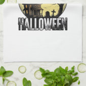 Oude Halloween Spoken Huis Zonsondergang Vector Ku Theedoek (Gevouwen)