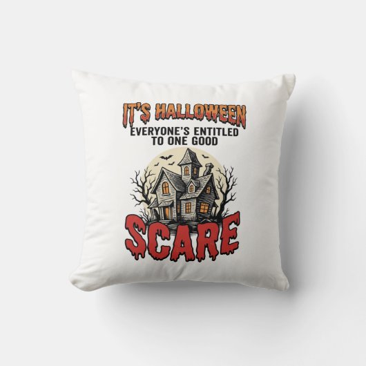 Oude Halloween Spokenhuis Bang Shirt Ontwerp Kussen (Voorkant)