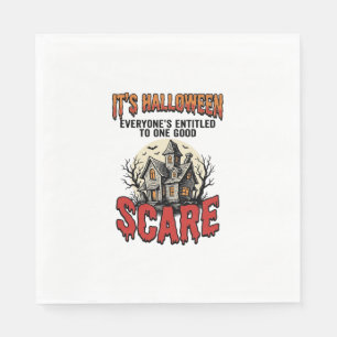Oude Halloween Spokenhuis Bang T-shirtontwerp Servet