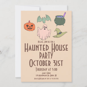 Oude Halloween Spokenhuis Hand  Kaart