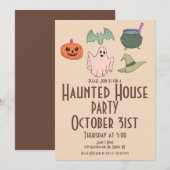 Oude Halloween Spokenhuis Hand  Kaart (Voorkant / Achterkant)