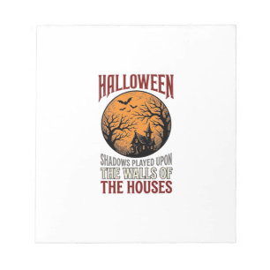 Oude Halloween Spokenhuis Maan Shirt Ontwerp_ Notitieblok