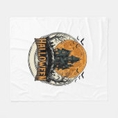 Oude Halloween Spokenhuis Vectorontwerp_1 Fleece Deken (Voorkant (Horizontaal))