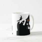Oude Halloween-spookhuis Heks Geest Vleermuis Koffiemok (Voorkant rechts)