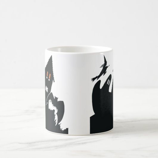 Oude Halloween-spookhuis Heks Geest Vleermuis Koffiemok (Center)