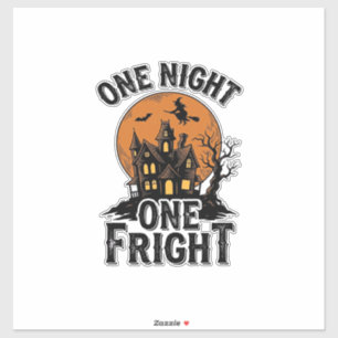 Oude Halloween-spookhuis Heksenmaan Grafiek_1 Sticker