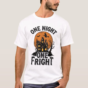 Oude Halloween-spookhuis Heksenmaan Grafiek_1 T-shirt