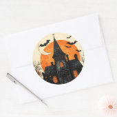 Oude Halloween-spookhuis Ronde Sticker (Envelop)