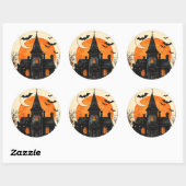 Oude Halloween-spookhuis Ronde Sticker (Vel)