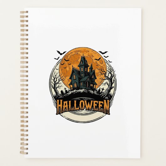 Oude Halloween-spookhuis Vectorontwerp_1 Planner (Voorkant)