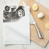 Oude Halloween-spookshow Theedoek (Quarter Fold)