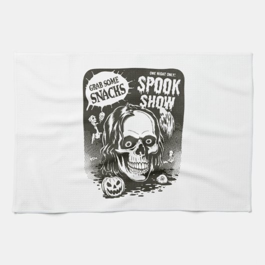 Oude Halloween-spookshow Theedoek (Horizontaal)