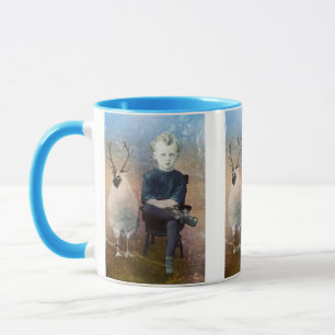 Oude Halloween Steampunk Jongen En Kip Mok