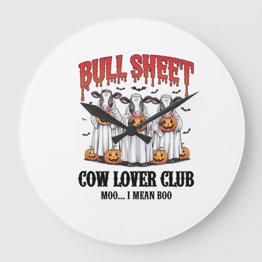 Oude Halloween Stier Plaat Grote Klok (Voorkant)