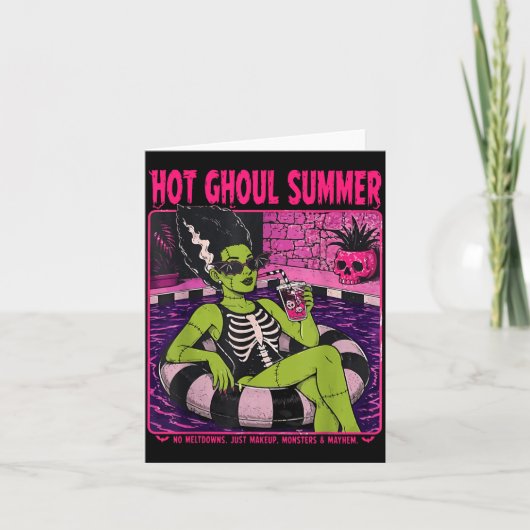 Oude Halloween-strand Summerween-staart Kaart (Voorkant)