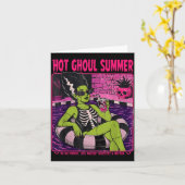 Oude Halloween-strand Summerween-staart Kaart (Gele Bloem)
