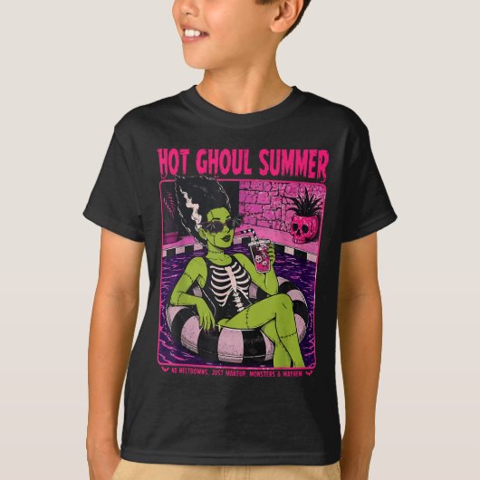 Oude Halloween-strand Summerween-staart T-shirt (Voorkant)