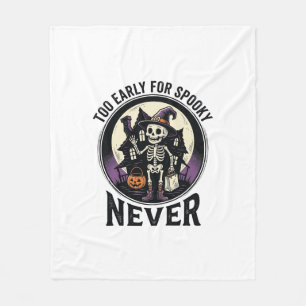 Oude Halloween T-shirt Skelet Maan Geheime Huis Fleece Deken