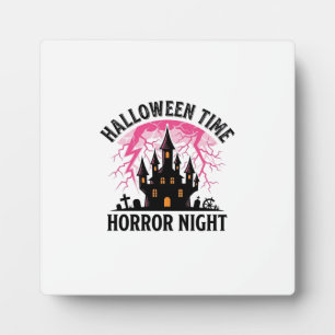 Oude Halloween Tijd Horror Nacht Geheime Kasteel Fotoplaat