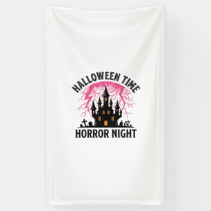 Oude Halloween Tijd Horror Nacht Geheime Kasteel Spandoek
