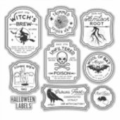 Oude Halloween Toverdrank Label Set (Voorkant)