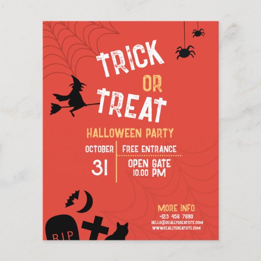 Oude Halloween Trick Or Treat Halloween Feest Flyer (Voorkant)