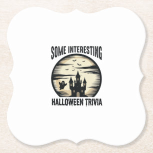 Oude Halloween Trivia Geest Maan Shirt Ontwerp_1 Kartonnen Onderzetters