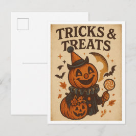 Oude Halloween-trucs en -snoepjes Briefkaart