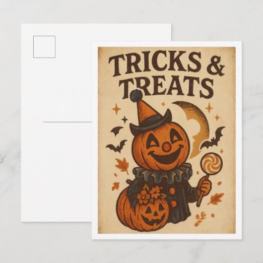 Oude Halloween-trucs en -snoepjes Briefkaart (Voorkant / Achterkant)