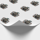 Oude Halloween-uil Heksenhoed Vectorontwerp_1 Cadeaupapier (Hoek)